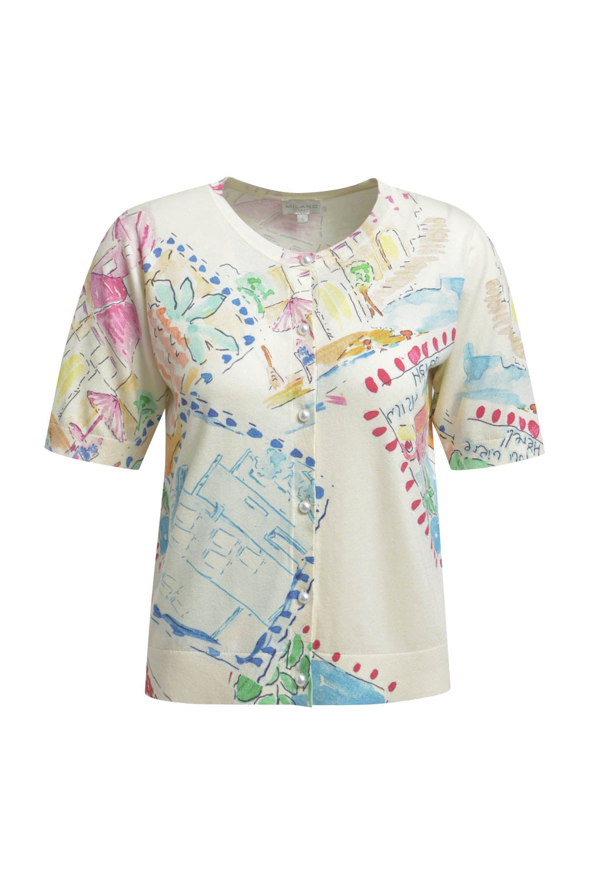 Milano Light Blue Print Cardigan