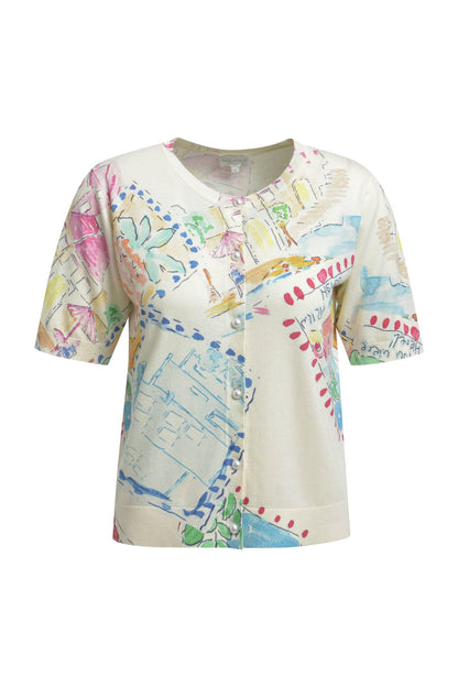 Milano Light Blue Print Cardigan