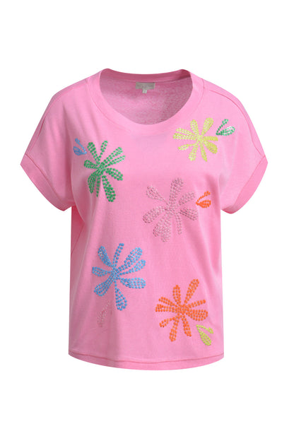 Milano Orchid Sequin Flower T-Shirt