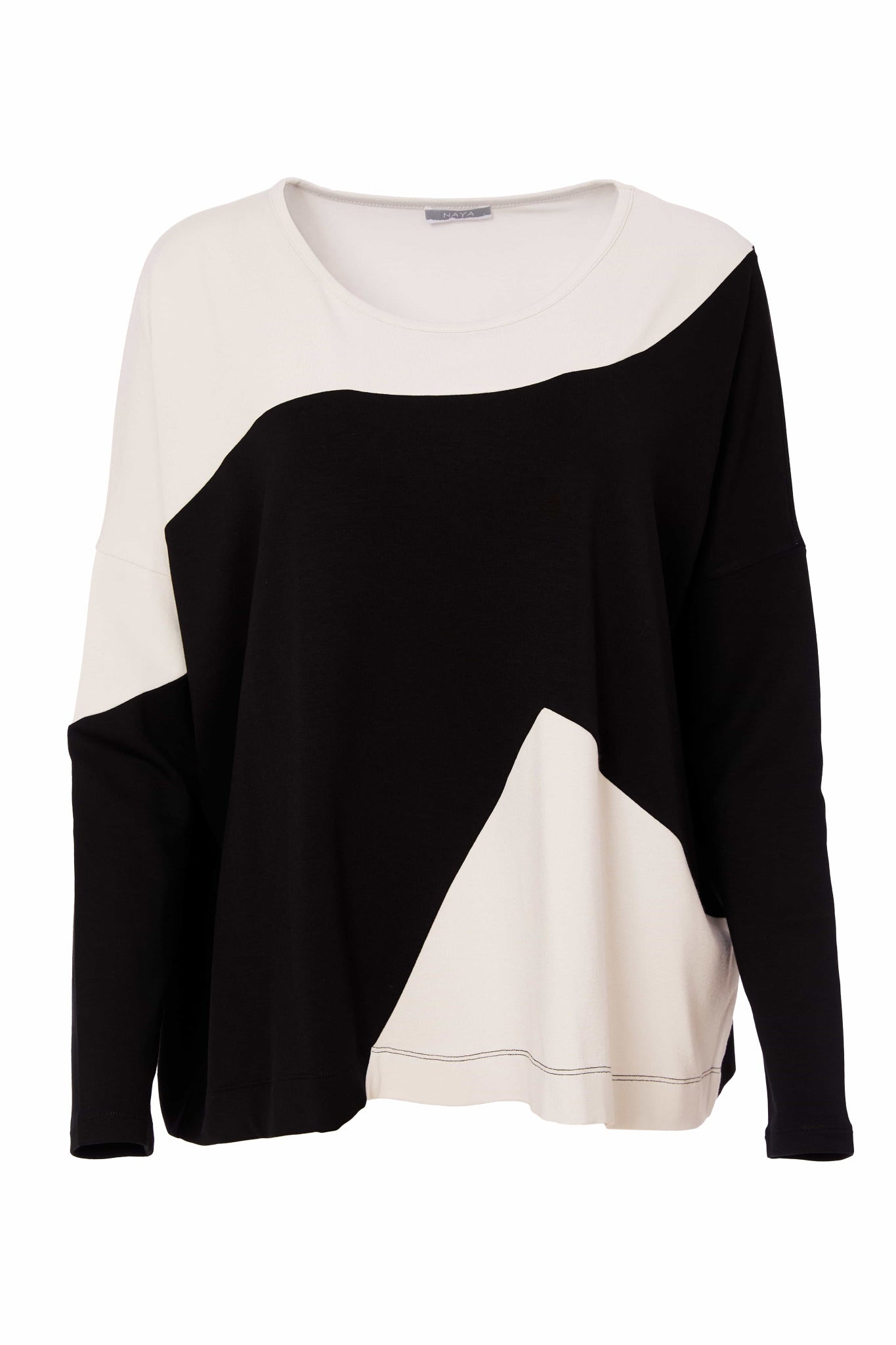 Naya Black/Sand Top with Contrast Panels