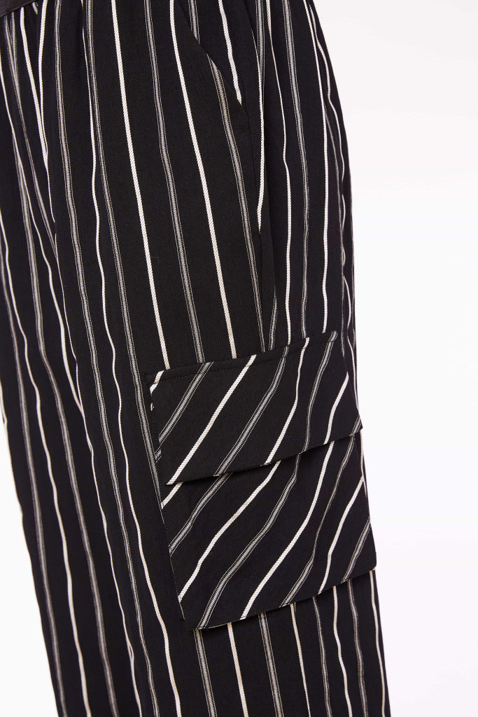 Naya Black/White Pencil Stripe Trousers