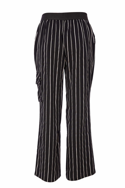 Naya Black/White Pencil Stripe Trousers