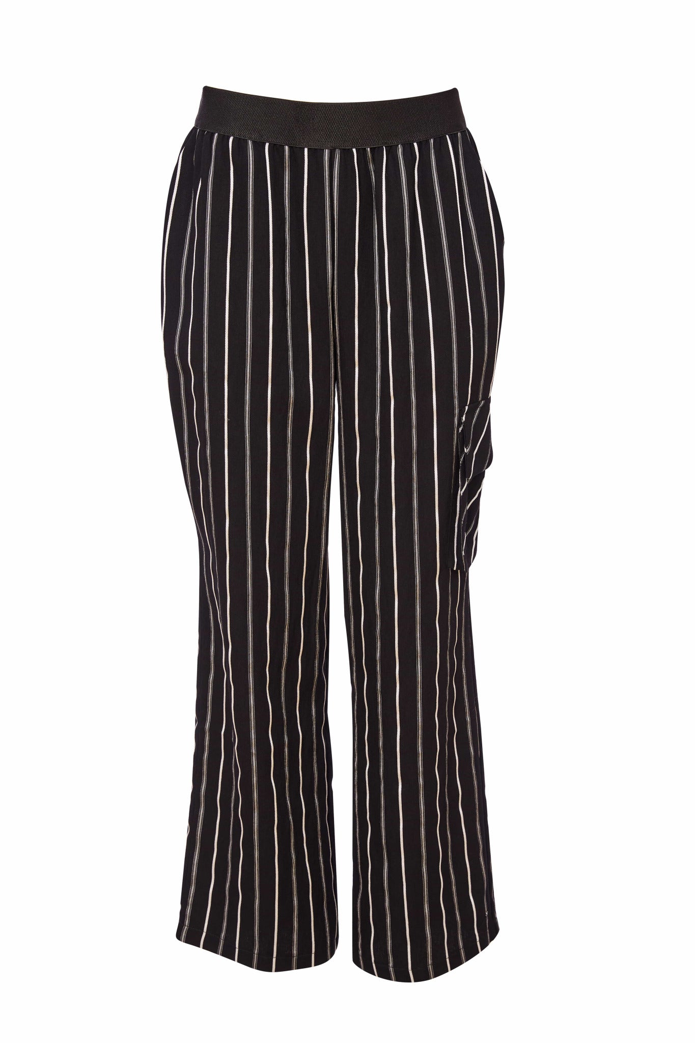 Naya Black/White Pencil Stripe Trousers