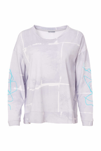 Naya White/Silver Embroidered Sleeve Jumper