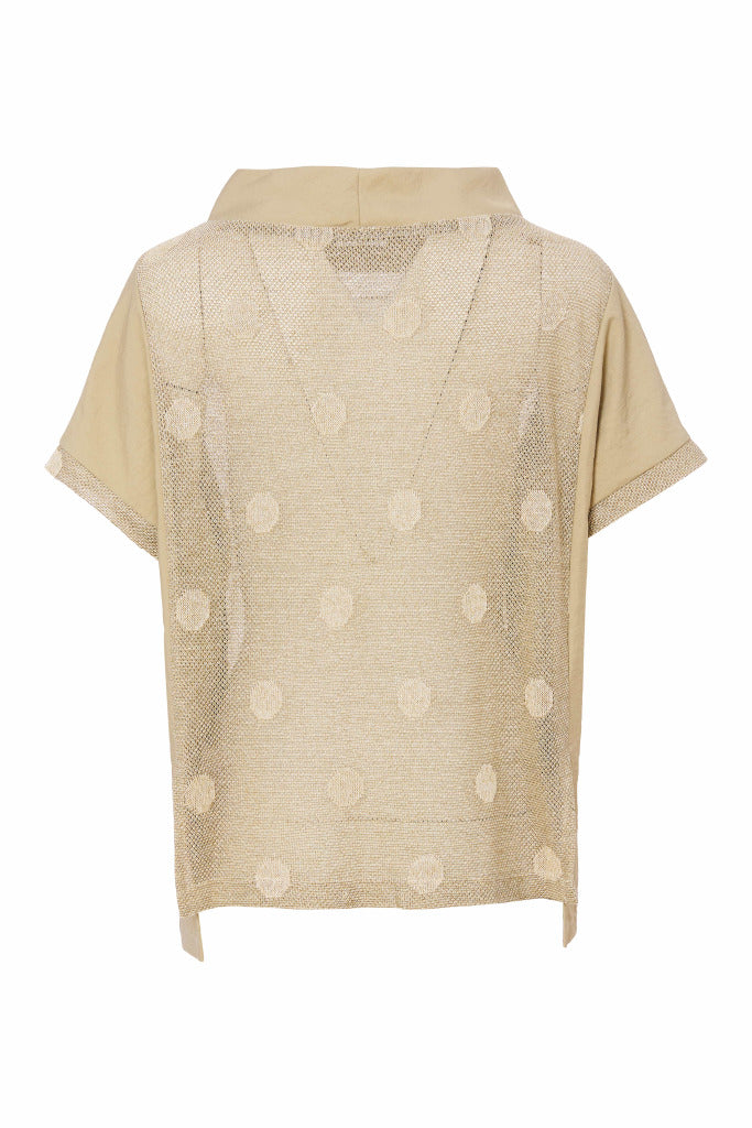 Naya Biscuit High Neck Spot Knit Top