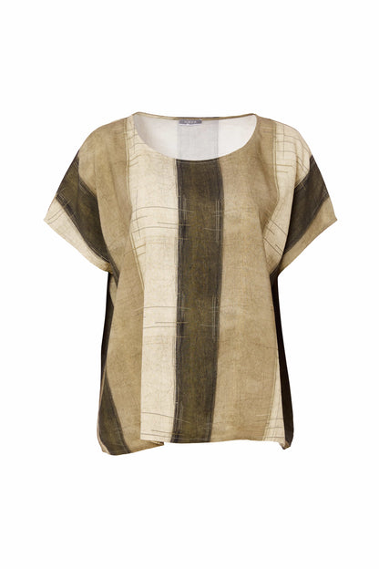 Naya Army Scratch Print Round Neck Top