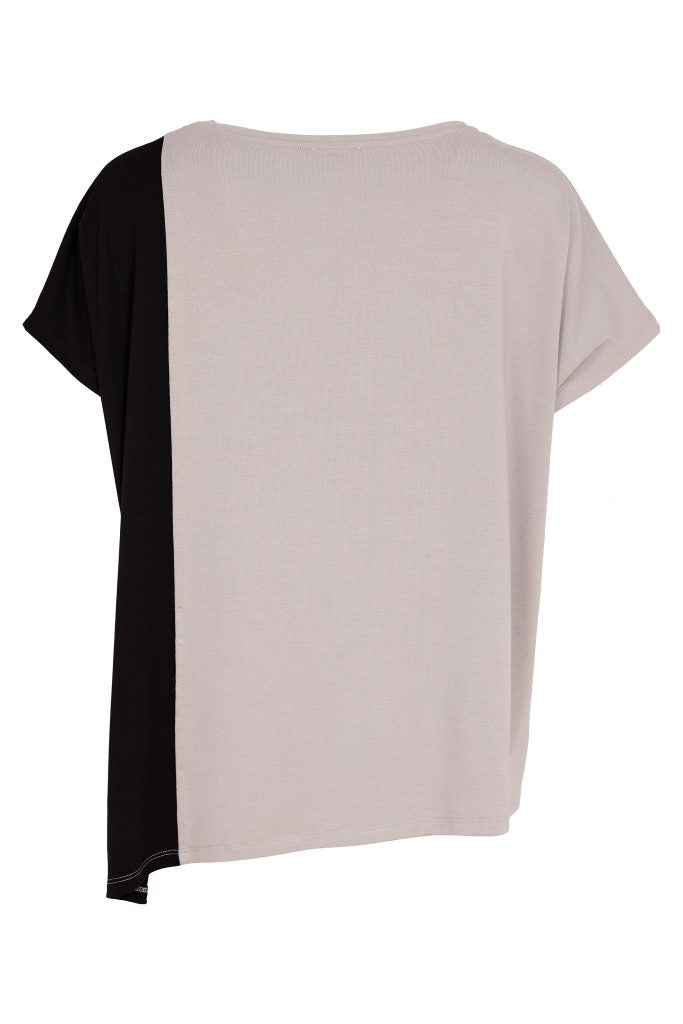 Naya Taupe/Black Placement Print Top