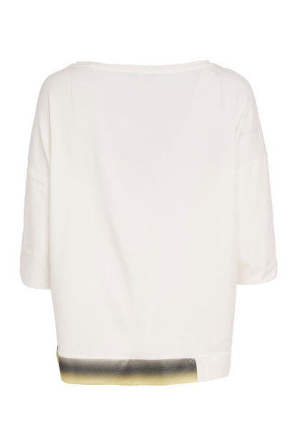 Naya White/Lemon Placement Print Top