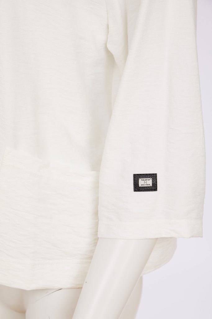 Naya White/Black Contrast Trim Top