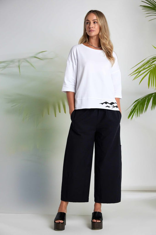 Naya Black Side Pocket Balloon Trouser