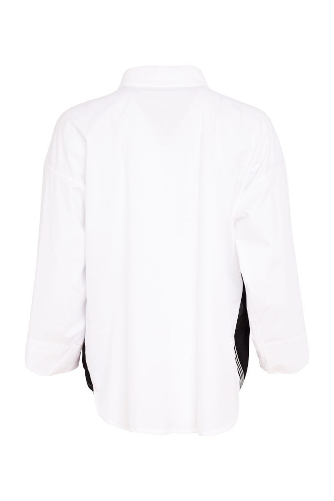 Naya White/Black Placement Print Shirt