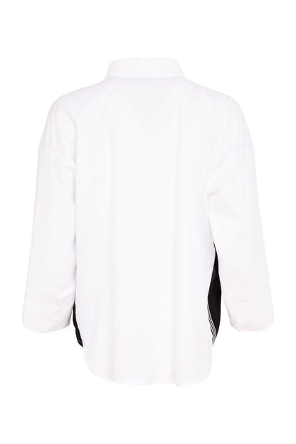Naya White/Black Placement Print Shirt