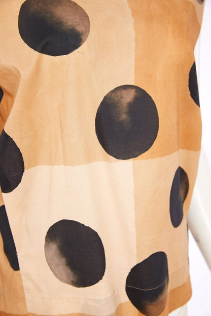 Naya Tan Spot Print Round Neck Top