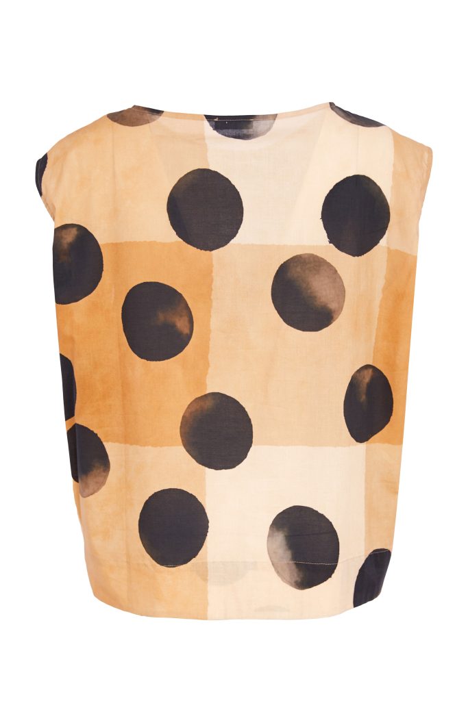Naya Tan Spot Print Round Neck Top