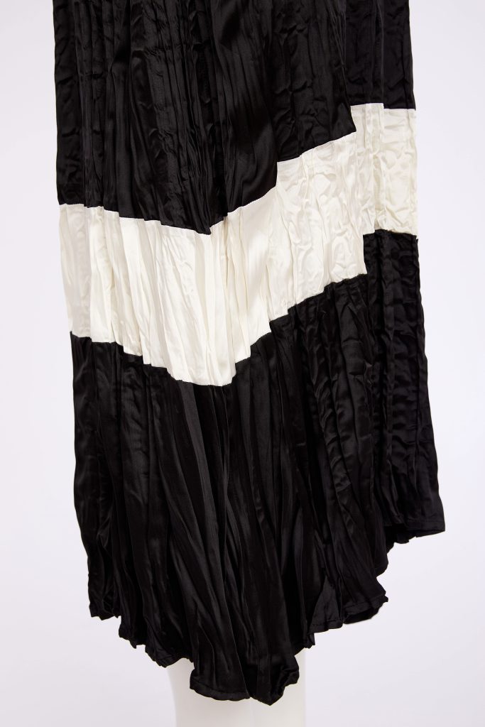 Naya Black/Off White Colour Bands Crushed Dress