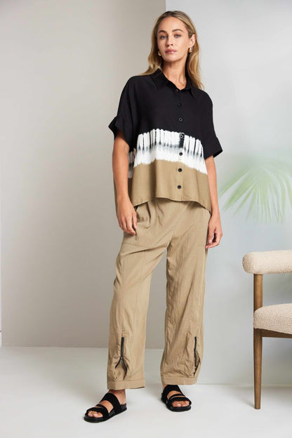 Naya Black/Tan Tie Dye Shirt