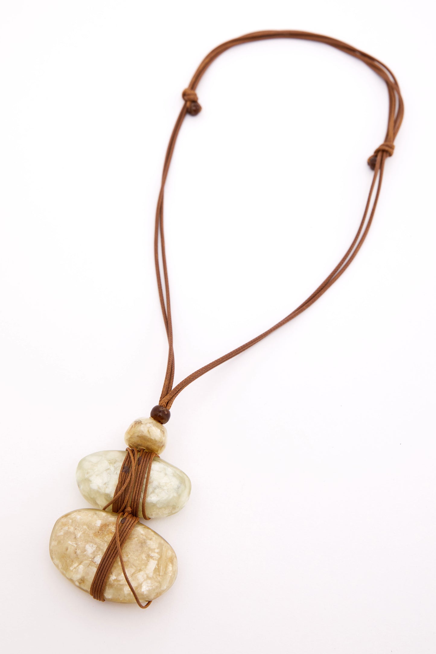 Naya Tan Marble Effect 3 Stone Necklace