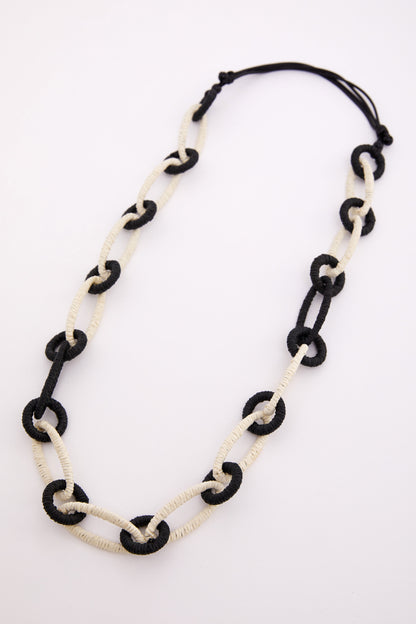 Naya Black/Cream Two Tone Loop Necklace