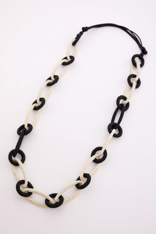 Naya Black/Cream Two Tone Loop Necklace