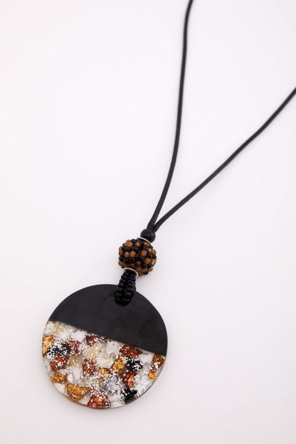 Naya Black/Choc Disc Necklace