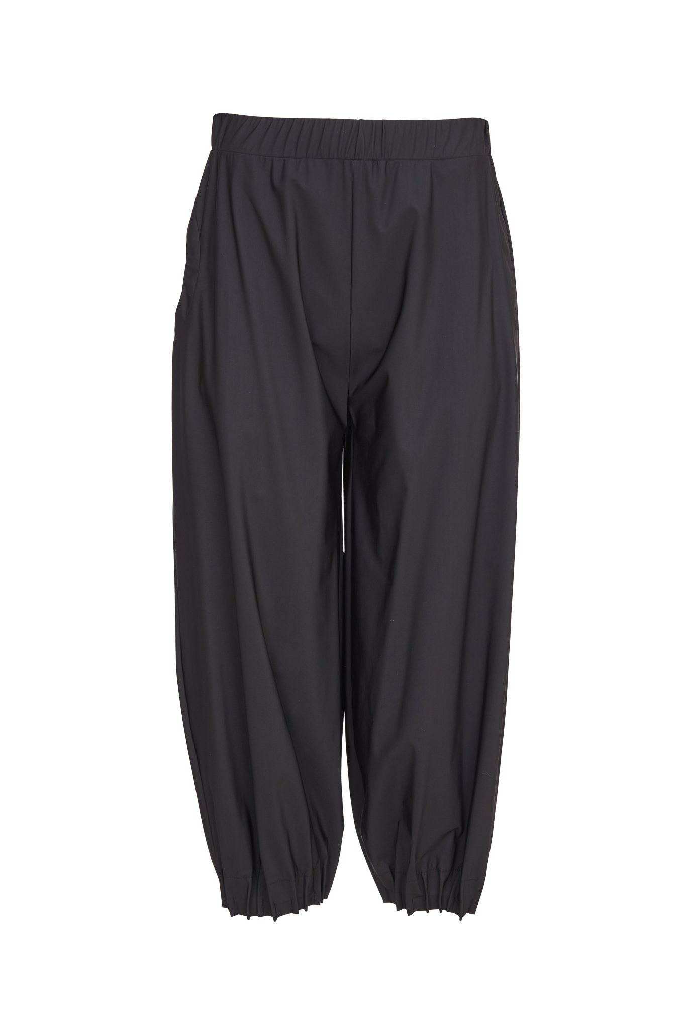 Naya Black Trouser with Pin Tuck Hem