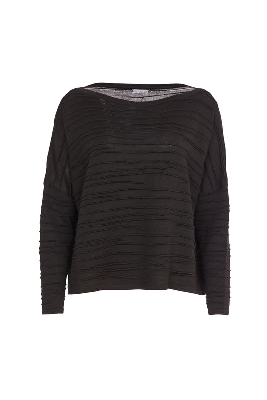 Naya Black Ribbed Knit Jumper