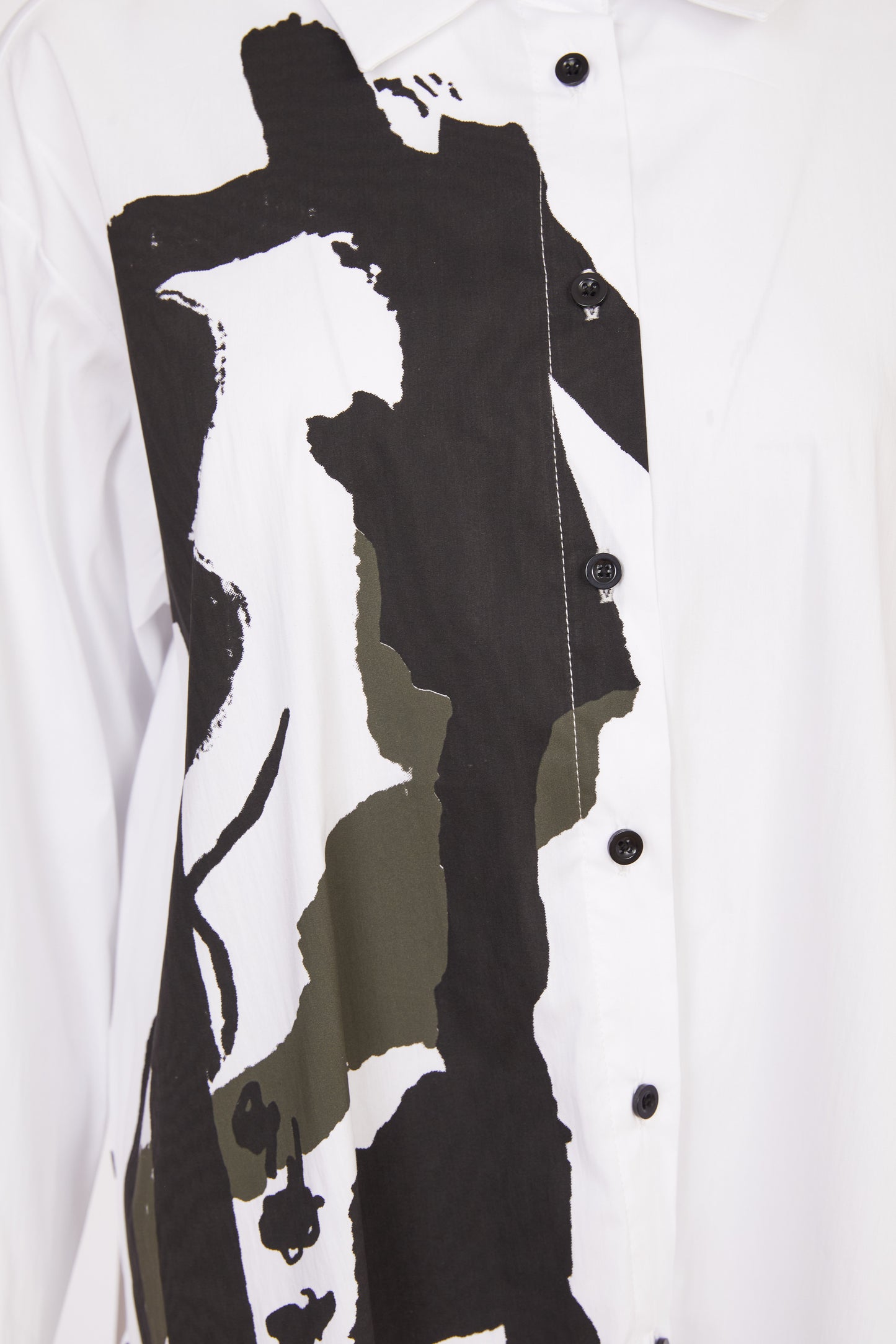 Naya White & Forest Placement Print Shirt