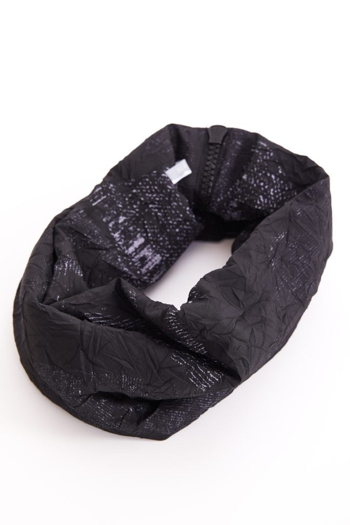 Naya Black Print Snood with Zip