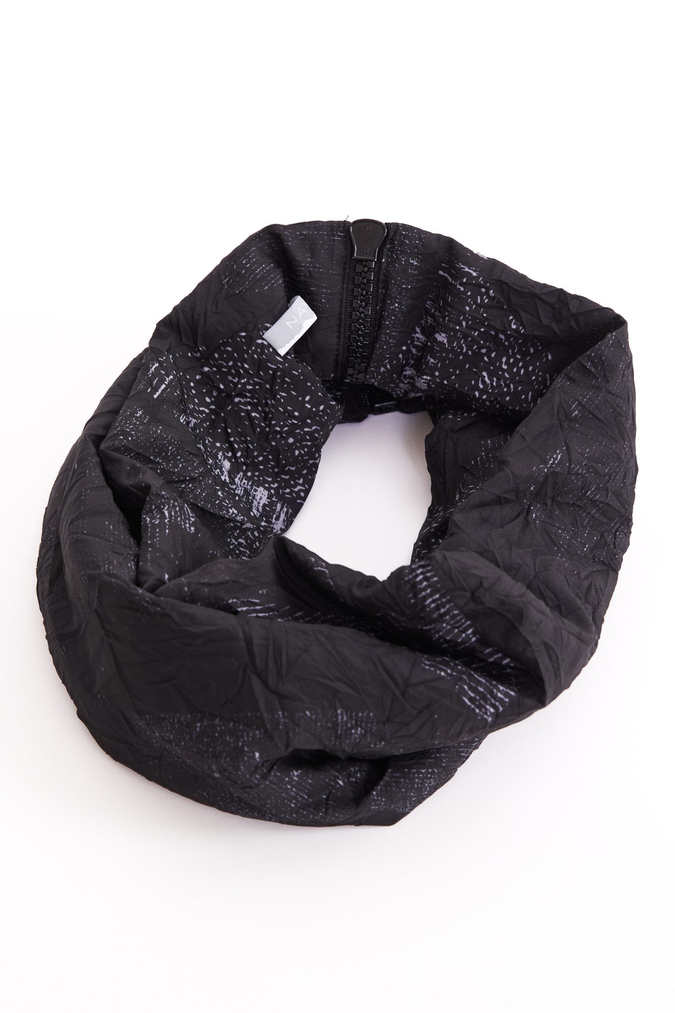 Naya Black Print Snood with Zip