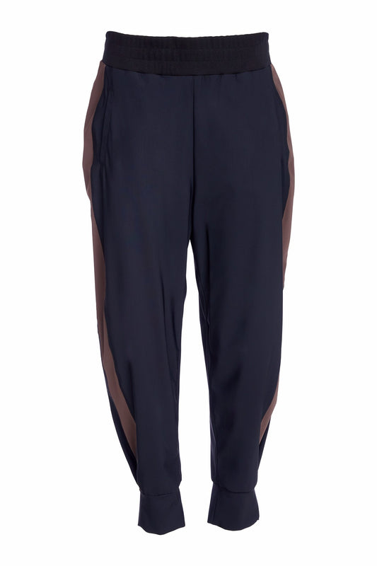 Naya Black/Cocoa Contrast Panel Cuff Trouser