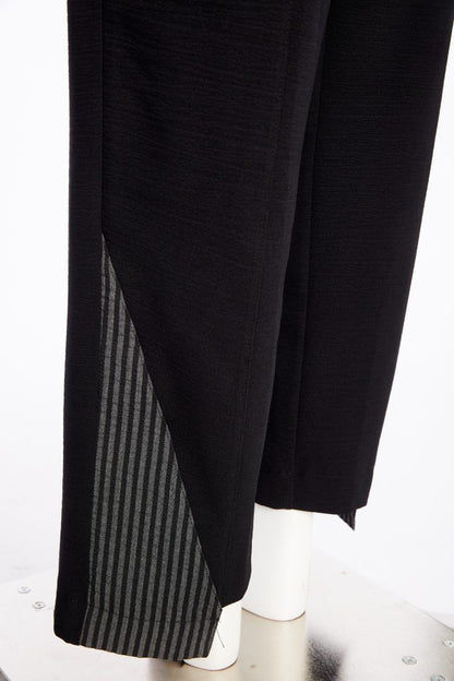 Naya Black/Grey Striped Waist Trouser