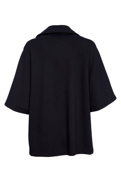 Naya Black Double Breasted Knit Panel Jacket