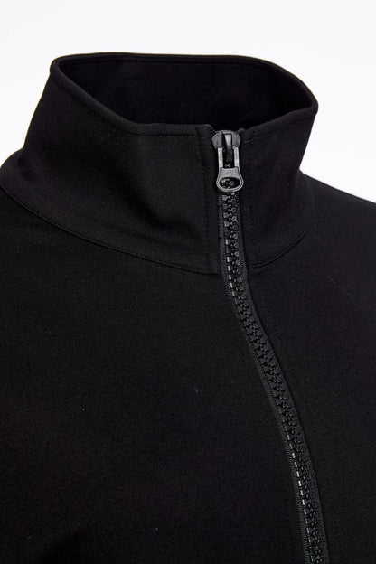 Naya Black High Neck Contrast Pocket Jacket