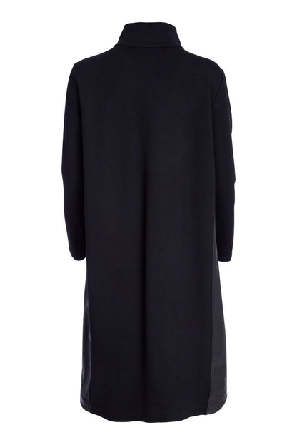 Naya Black High Neck Contrast Pocket Jacket