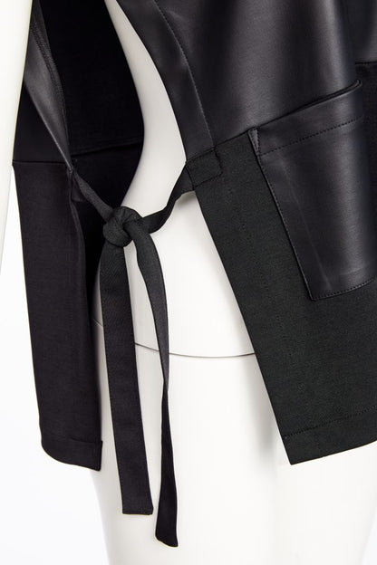 Naya Black Leatherette Slipover Top