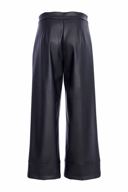 Naya Black Wide Leg Leatherette Trouser
