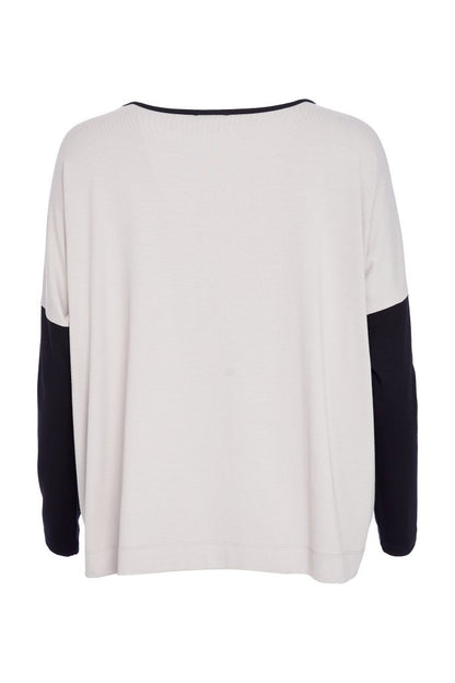 Naya Taupe/Black Placement Print Top