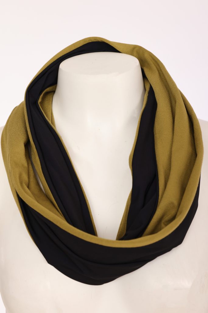 Naya Avocado/Black Two Tone Looped Scarf
