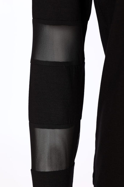 Naya Black Mesh Insert Sleeve Jersey Top
