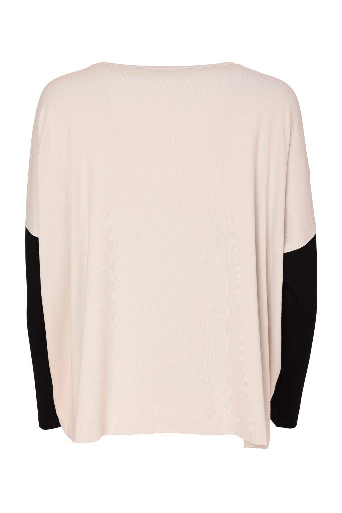 Naya Sand/Black Placement Print Top