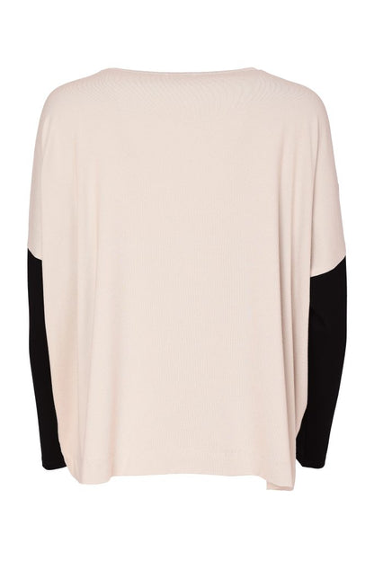 Naya Sand/Black Placement Print Top
