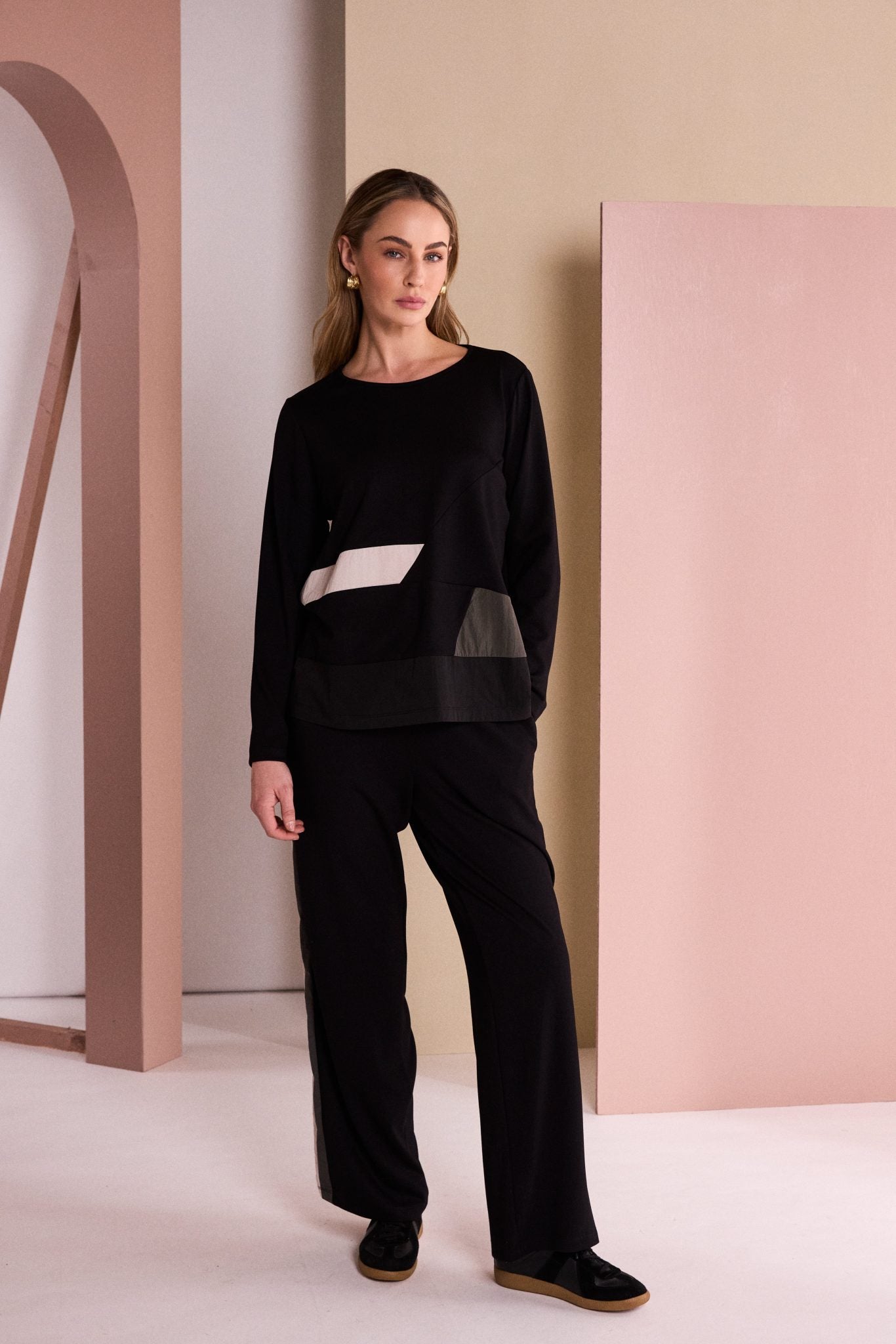 Naya Black/Thyme Colour Bands Top