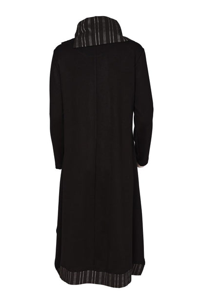 Naya Black/Gray Stripe Dress w/Neckpiece
