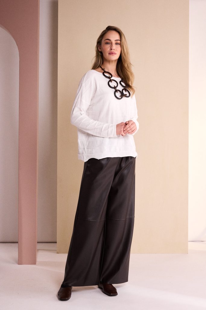 Naya Choko Pull Up Leatherette Trouser