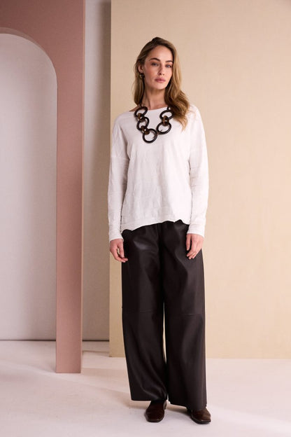 Naya Choko Pull Up Leatherette Trouser