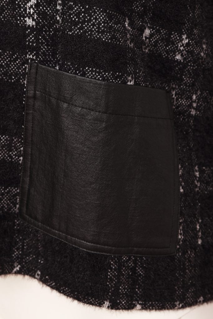 Naya Black/Grey Check Knit Top