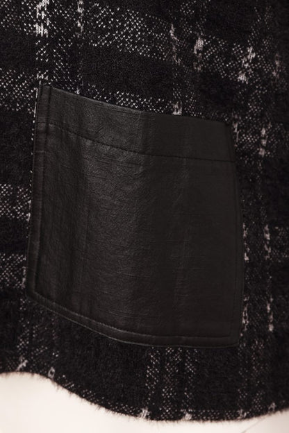 Naya Black/Grey Check Knit Top