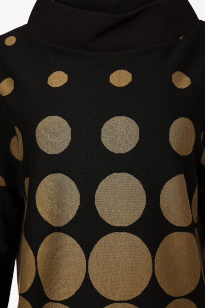 Naya Black/Avocado Spot Print High Neck Top