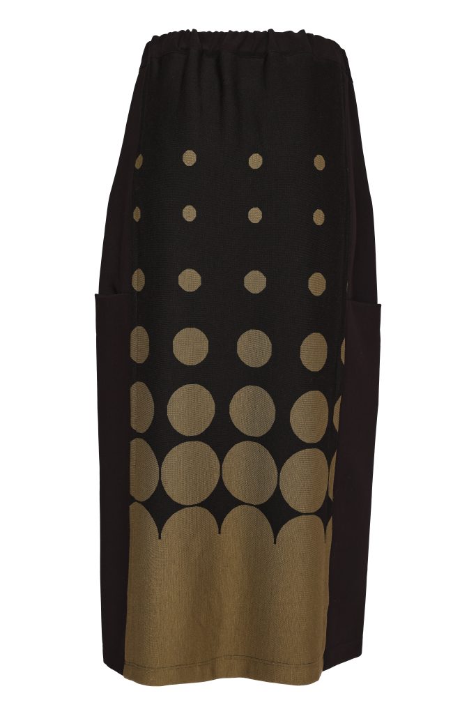 Naya Black/Avocado Spot Print Pull-up Skirt