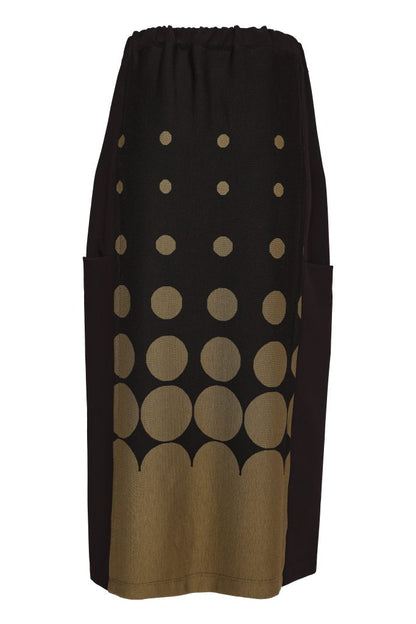 Naya Black/Avocado Spot Print Pull-up Skirt